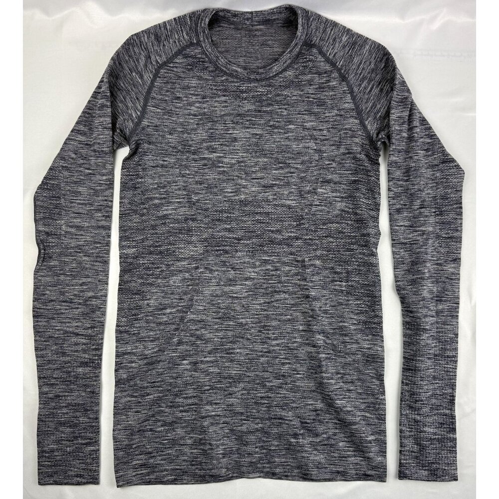 Lululemon Swiftly Tech Long Sleeve Shirt Women's Black Cherry Striped Crew Neck